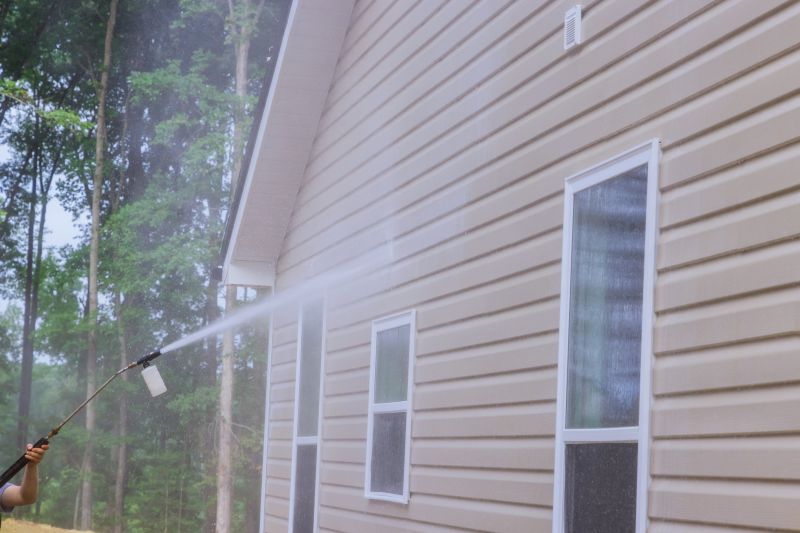 Power Washing on a House